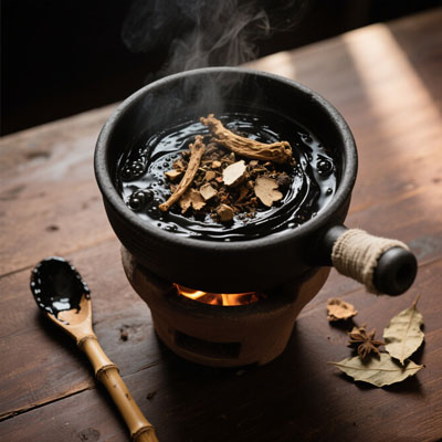 膏药熬制